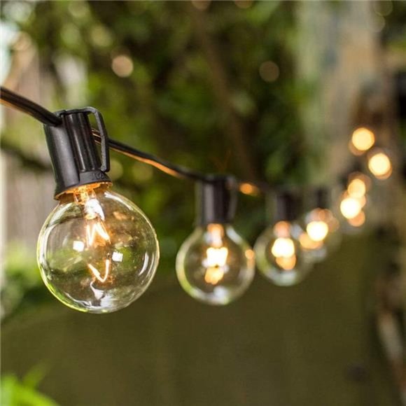 Outdoor String Lights 25Ft Globe Patio Lighting Waterproof G40 Bulbs for Outside - Picture 1 of 6